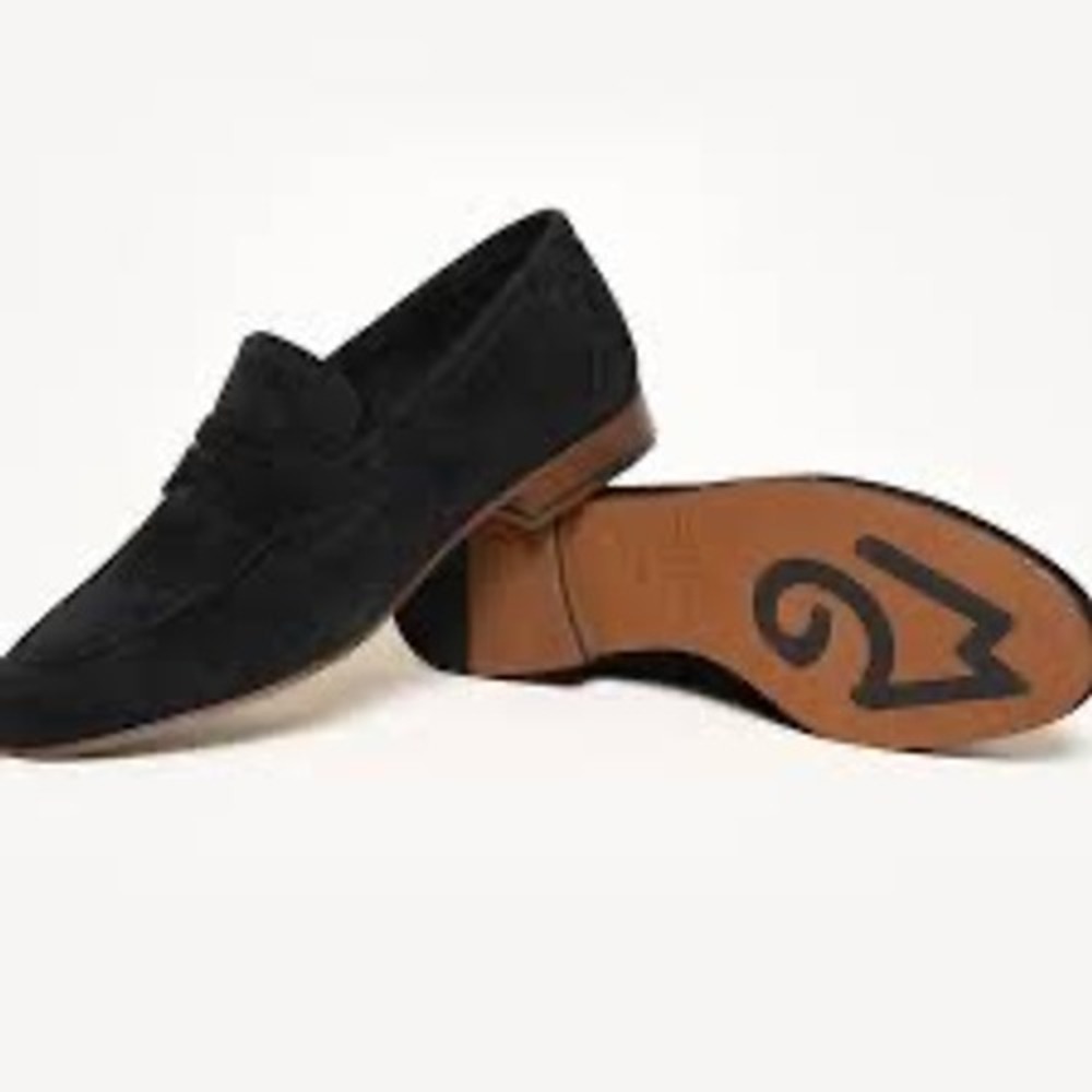 M.Gemi Sacca Donna Black Suede Penny Loafers Made in Italy Size 41 Womens